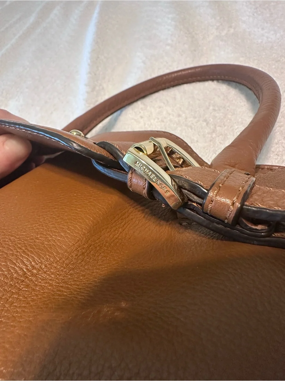 Michael Kors Cognac Brown Leather Satchel with Top Handles